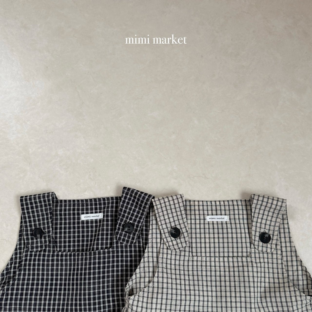 ［mimi market］Rona check suspender one-piece