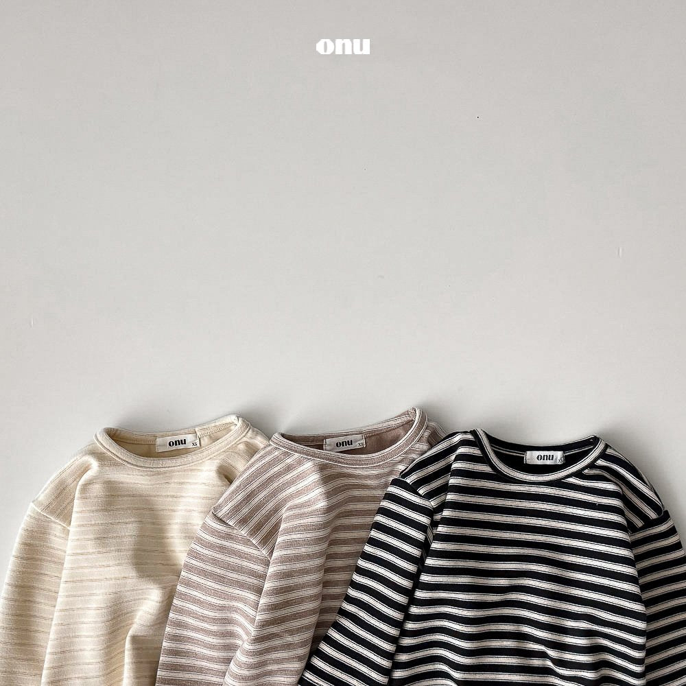［onu］Stripe round tee