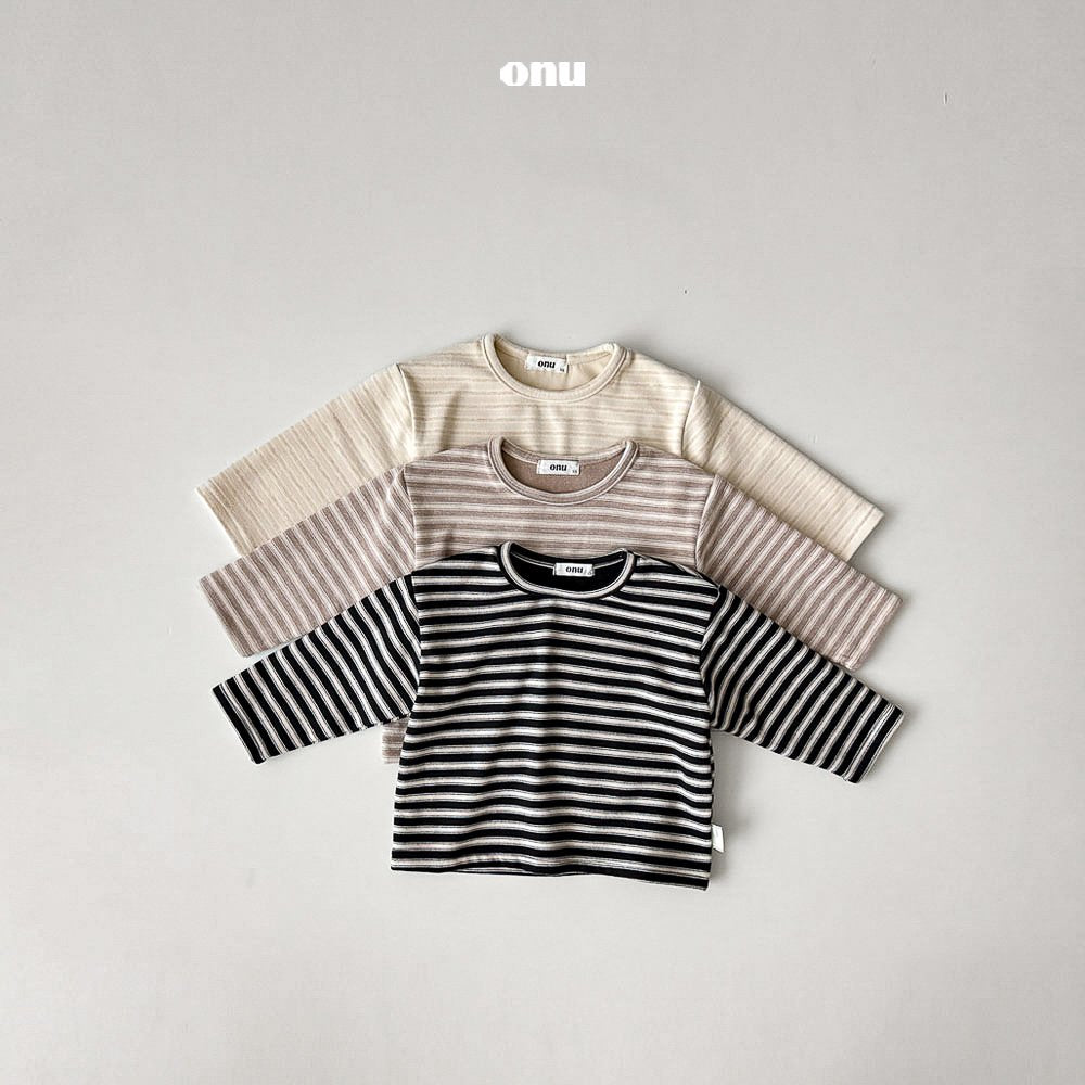 ［onu］Stripe round tee