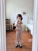 ［second moment］Peanut stripe frill pants