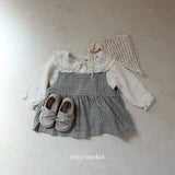 ［mimi market］Rona check suspender one-piece