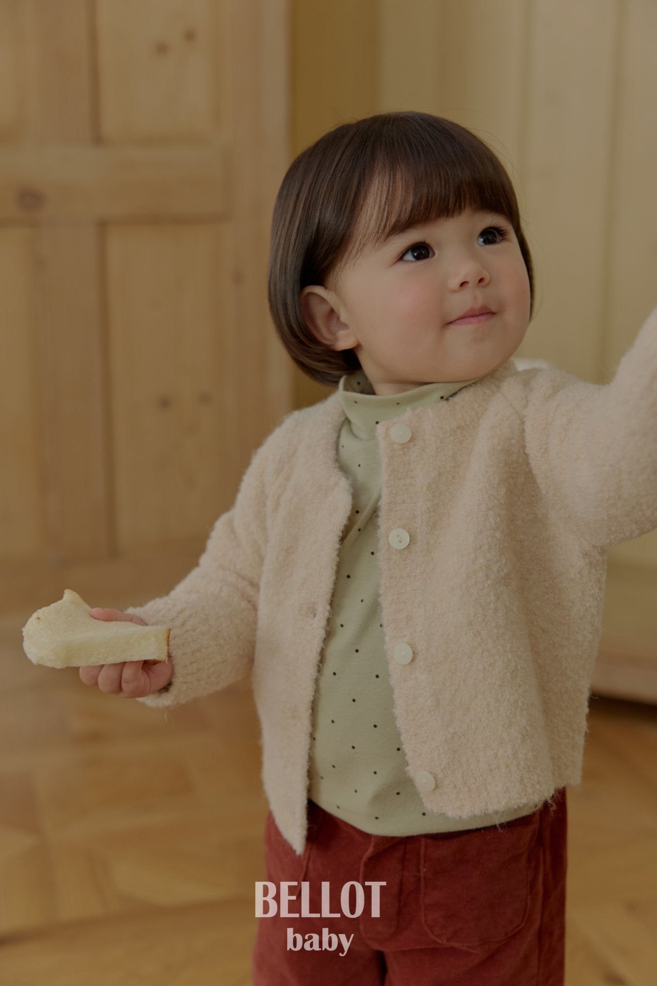 ［BELLOT］Curly alpaca cardigan (baby)