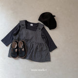 ［mimi market］Rona check suspender one-piece