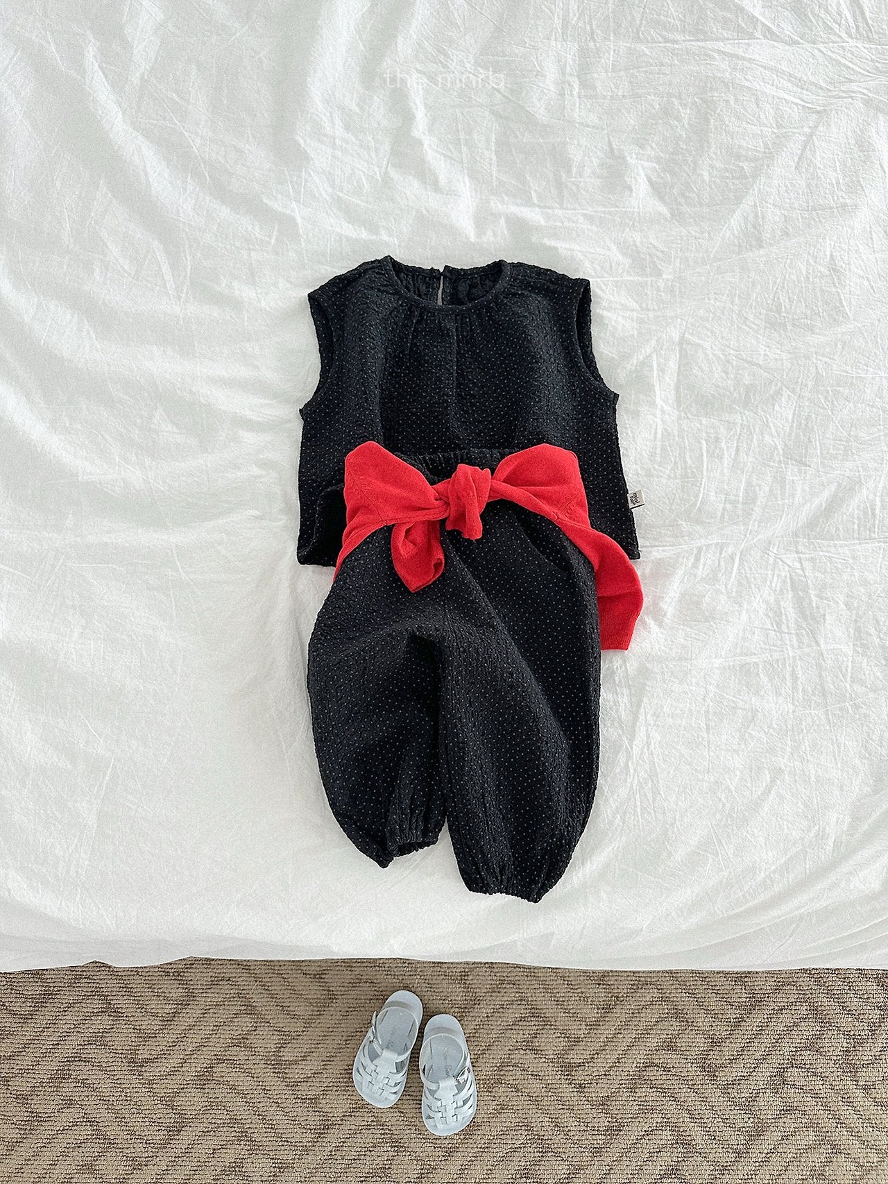 ［minirobe］Dot crinkle blouse