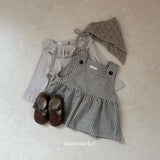 ［mimi market］Rona check suspender one-piece