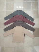 ［jujua］Stripe mellow tops