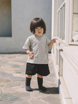 ［melmel］Stripe half tee