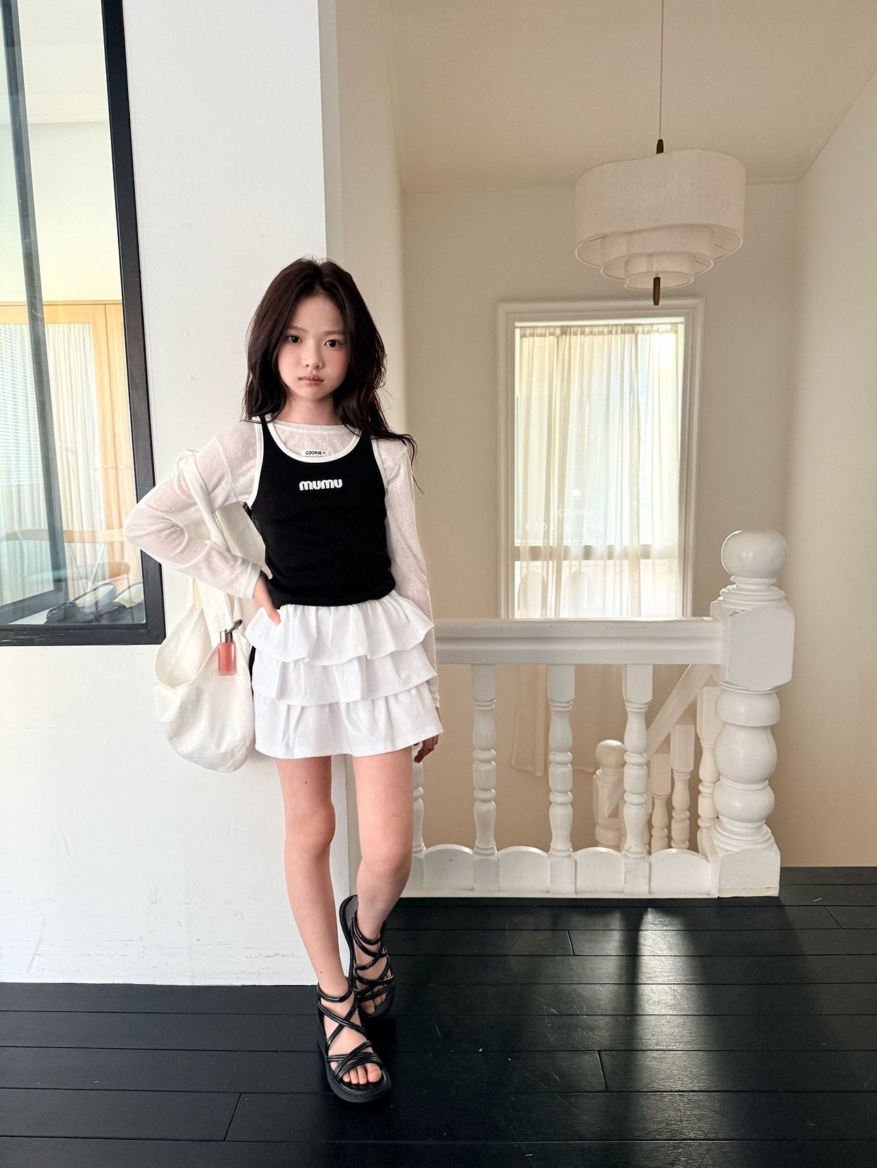 ［comma］See-through label tee