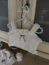 ［marron］Ribbon boa bustier