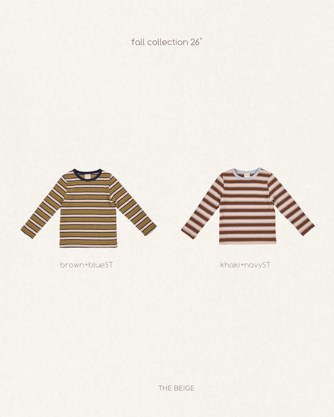 ［The beige］Multi Stripe Tee