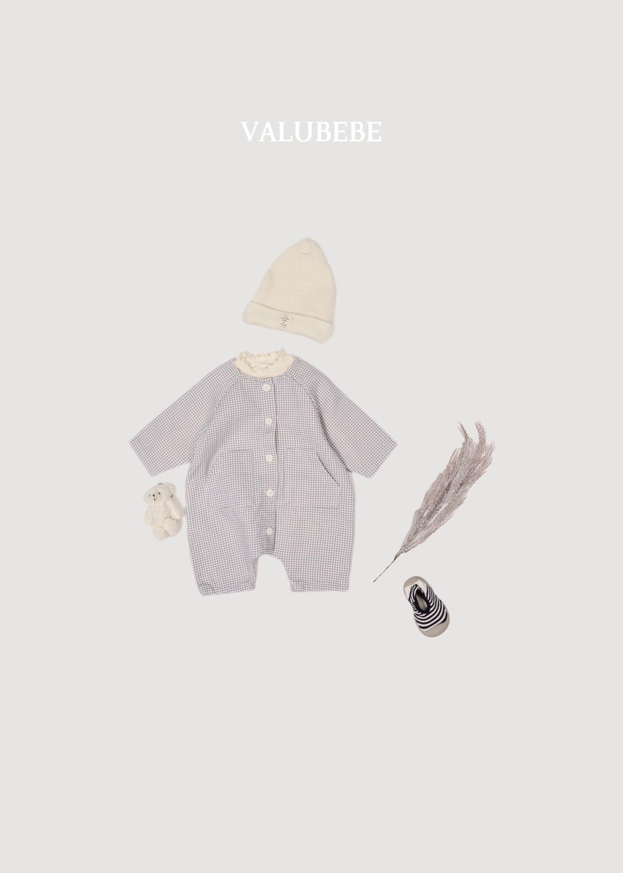 ［valubebe］Mini check rompers