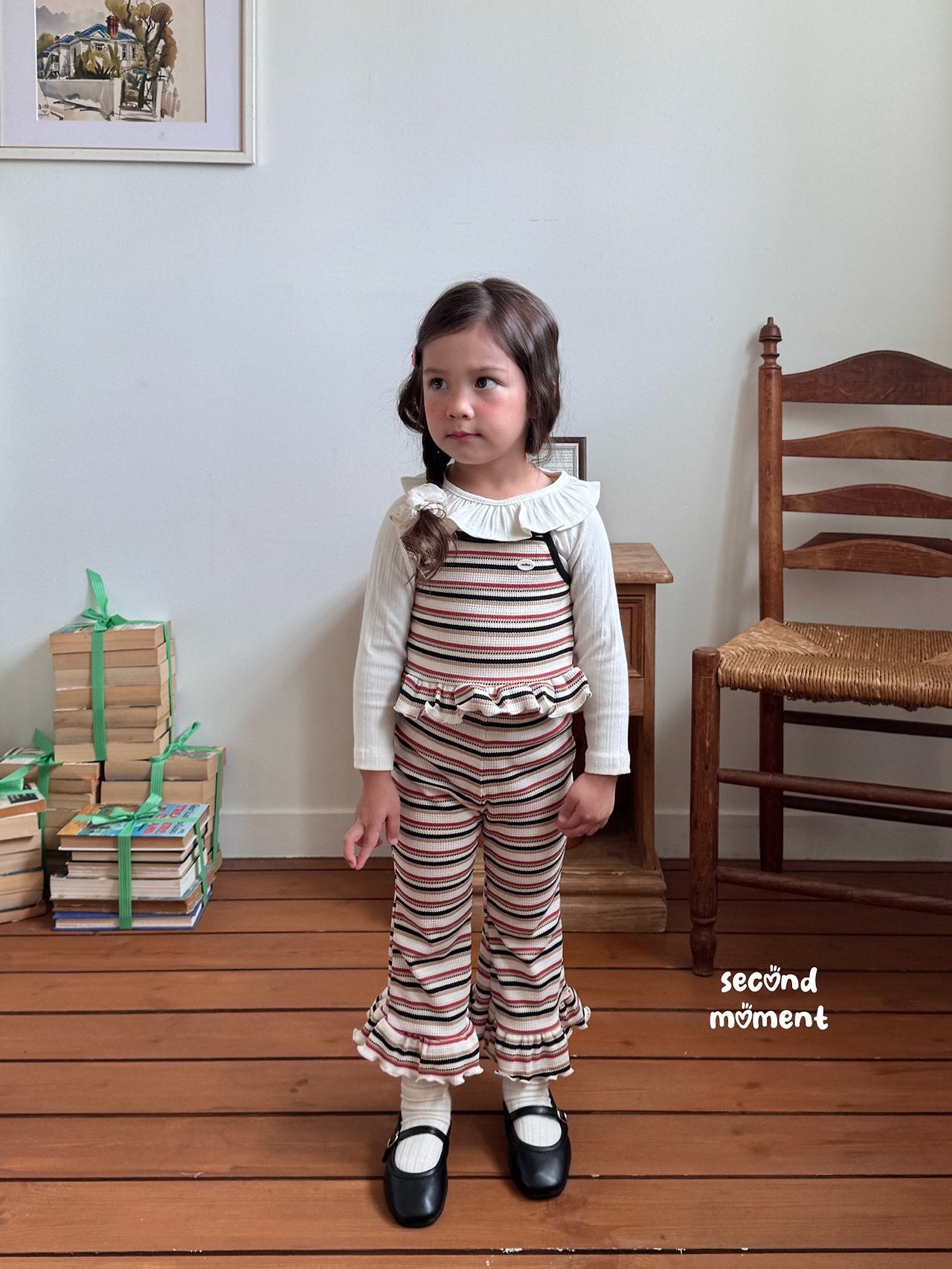 ［second moment］Frill collar rib tops
