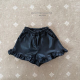 ［Melikey］Leather frill short pants