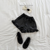 ［Melikey］Leather frill short pants