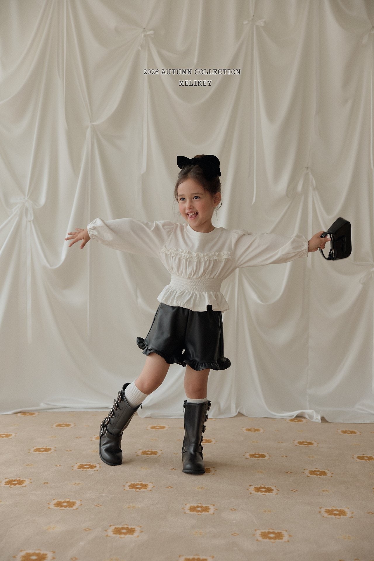 ［Melikey］Leather frill short pants