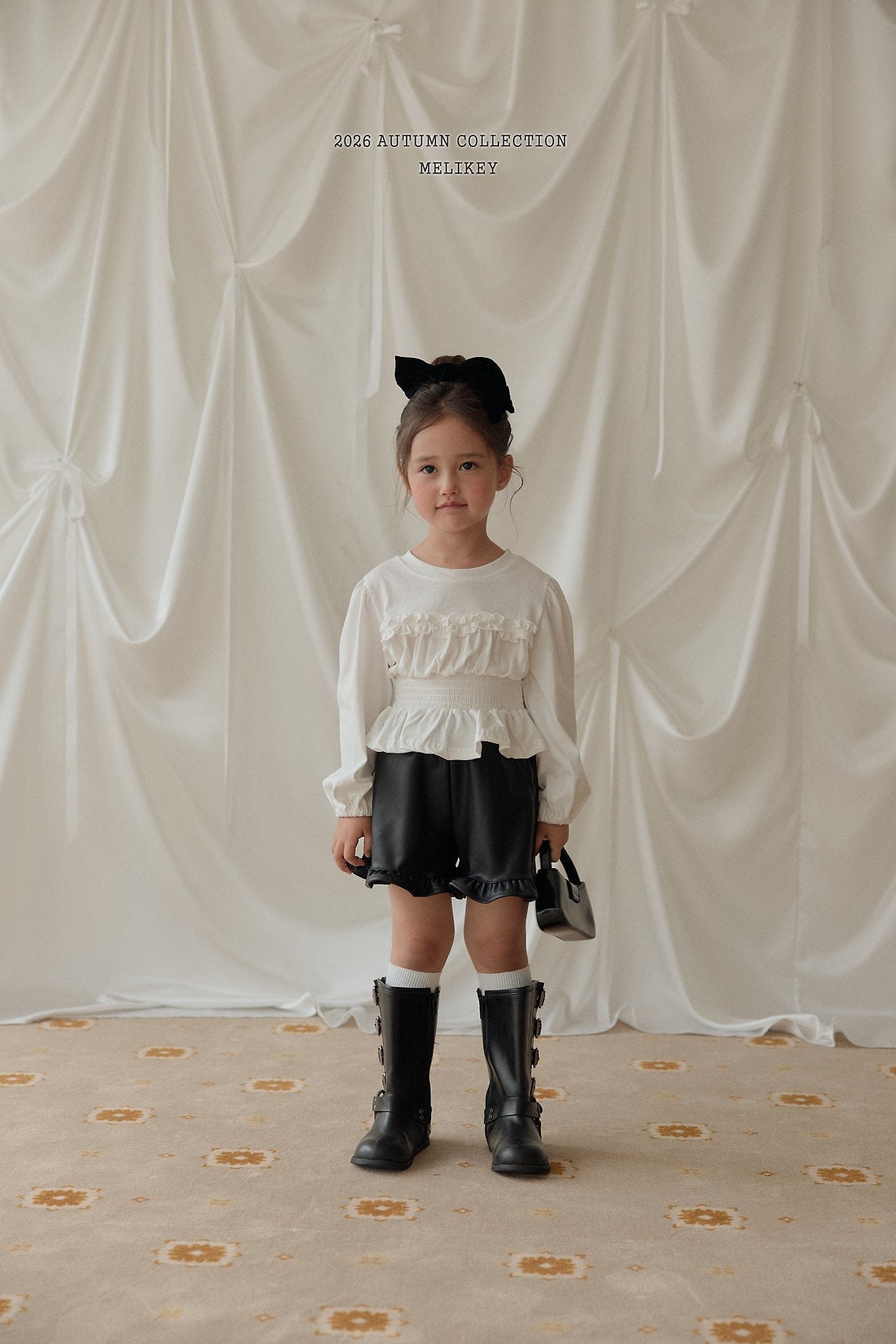 ［Melikey］Leather frill short pants
