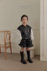 ［Melikey］Leather frill short pants