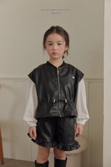 ［Melikey］Leather frill short pants
