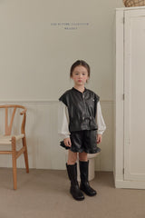 ［Melikey］Leather frill short pants