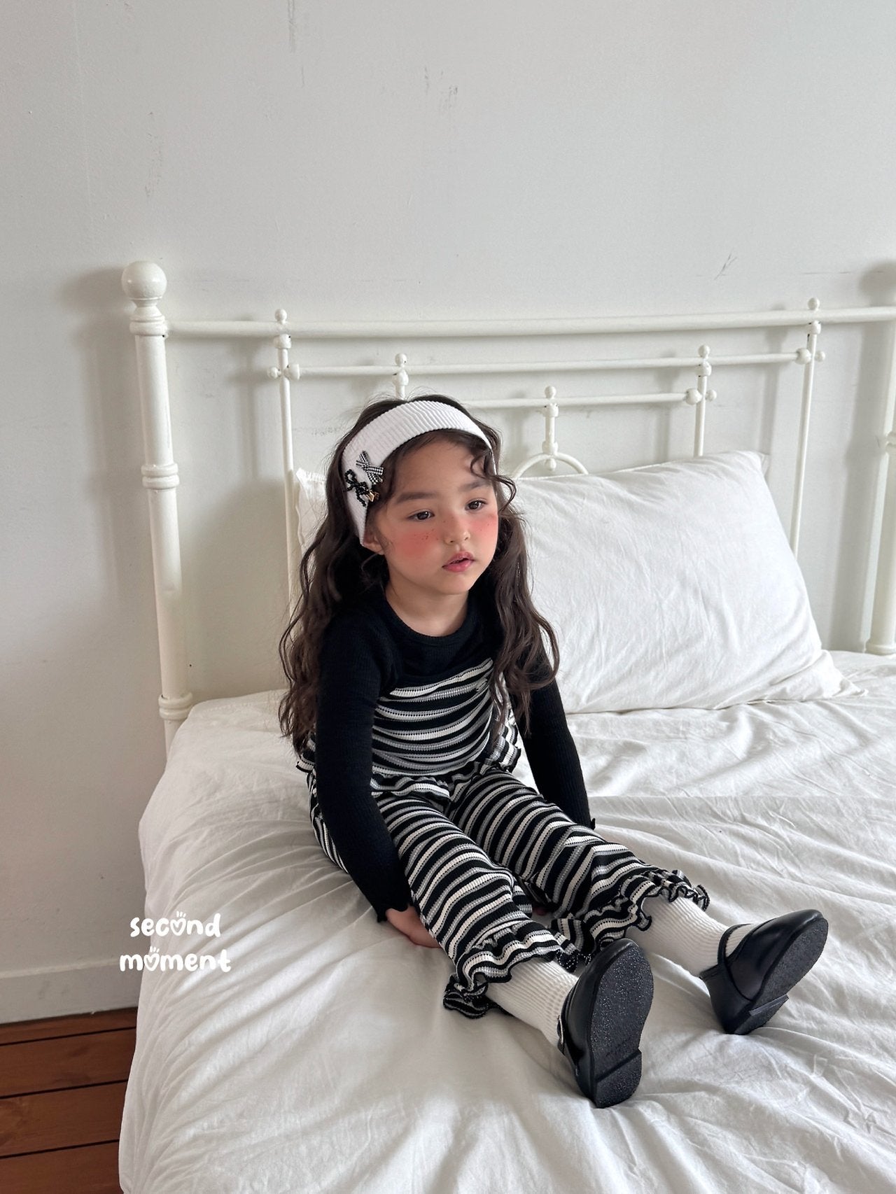 ［second moment］Peanut stripe frill pants