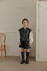 ［Melikey］Leather frill short pants