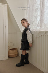 ［Melikey］Leather frill short pants