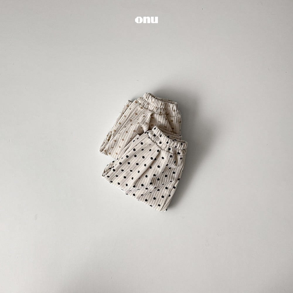 ［onu］Dot corduroy ankle pants