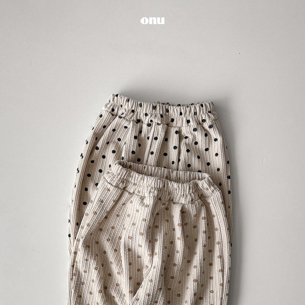 ［onu］Dot corduroy ankle pants