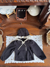 ［marron］Lace ribbon hood tops