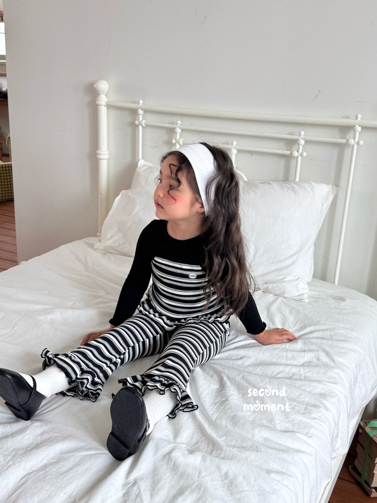 ［second moment］Peanut stripe frill pants