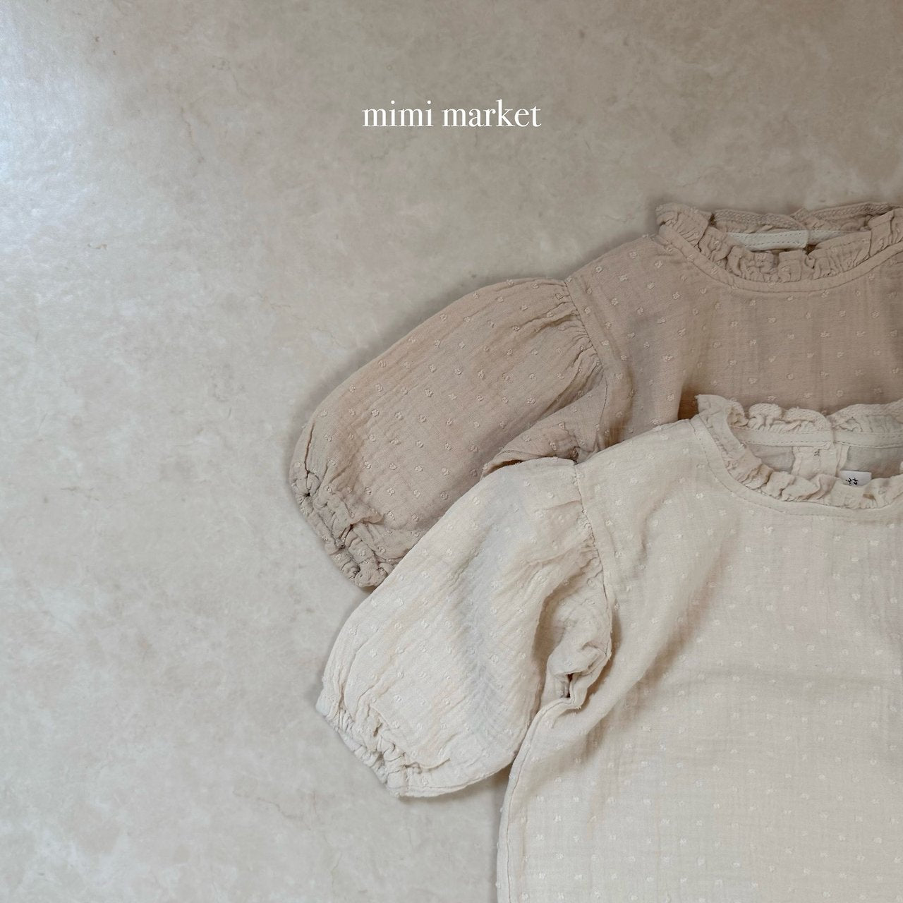 ［mimi market］Neck frill dot blouse