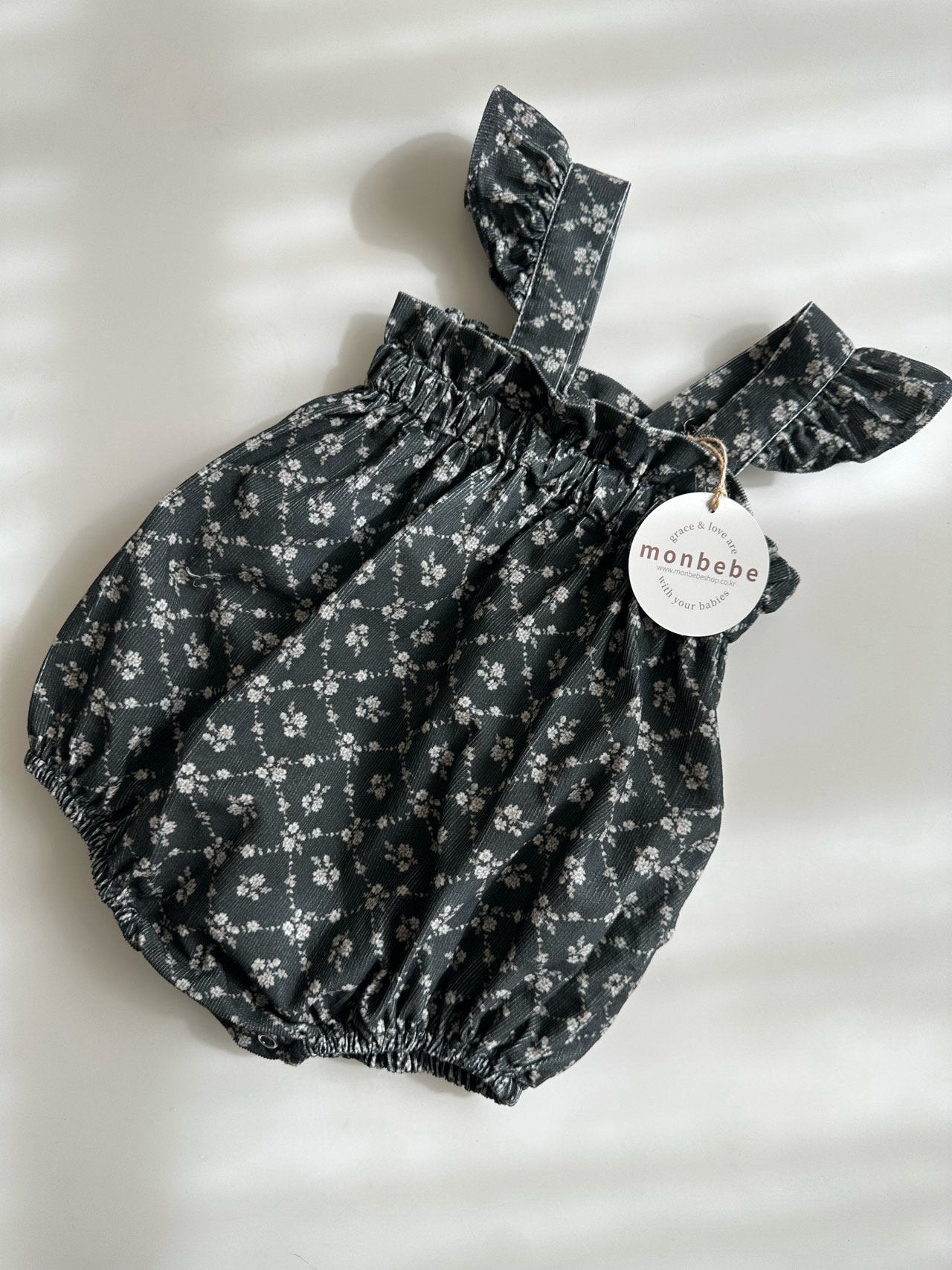 [monbebe] Corduroy frill rompers