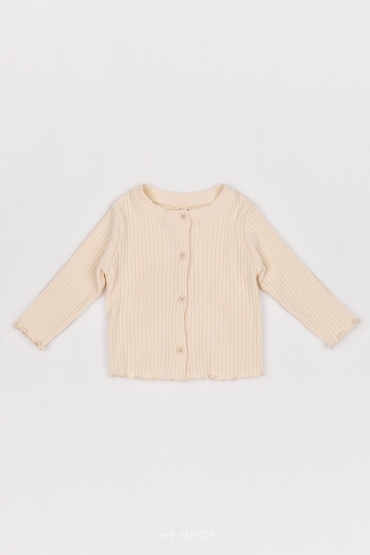 ［The beige］Ribbed Cardigan