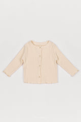 ［The beige］Ribbed Cardigan