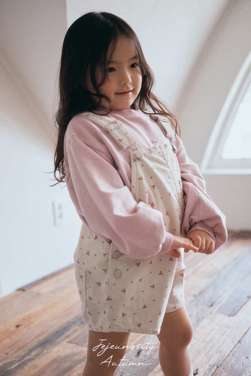 ［jejeunosity］Corduroy berry short overall (flower)
