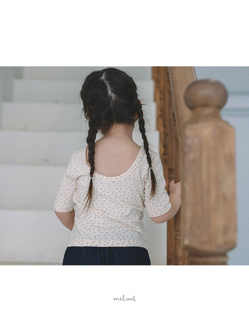 ［melmel］Scoop tee (flower)