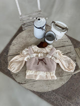 ［marron］Ribbon boa bustier