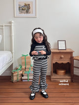 ［second moment］Peanut stripe frill pants
