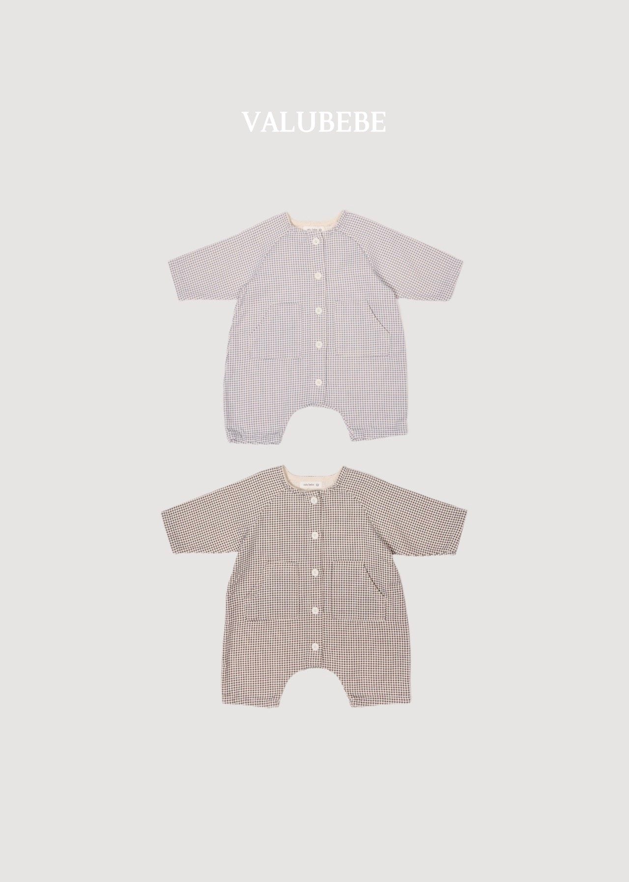 ［valubebe］Mini check rompers