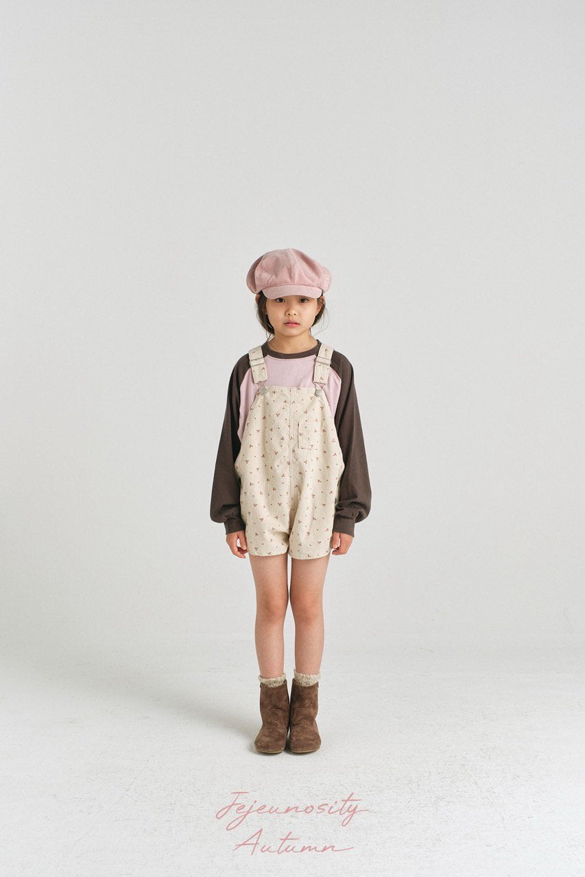 ［jejeunosity］Corduroy berry short overall (flower)