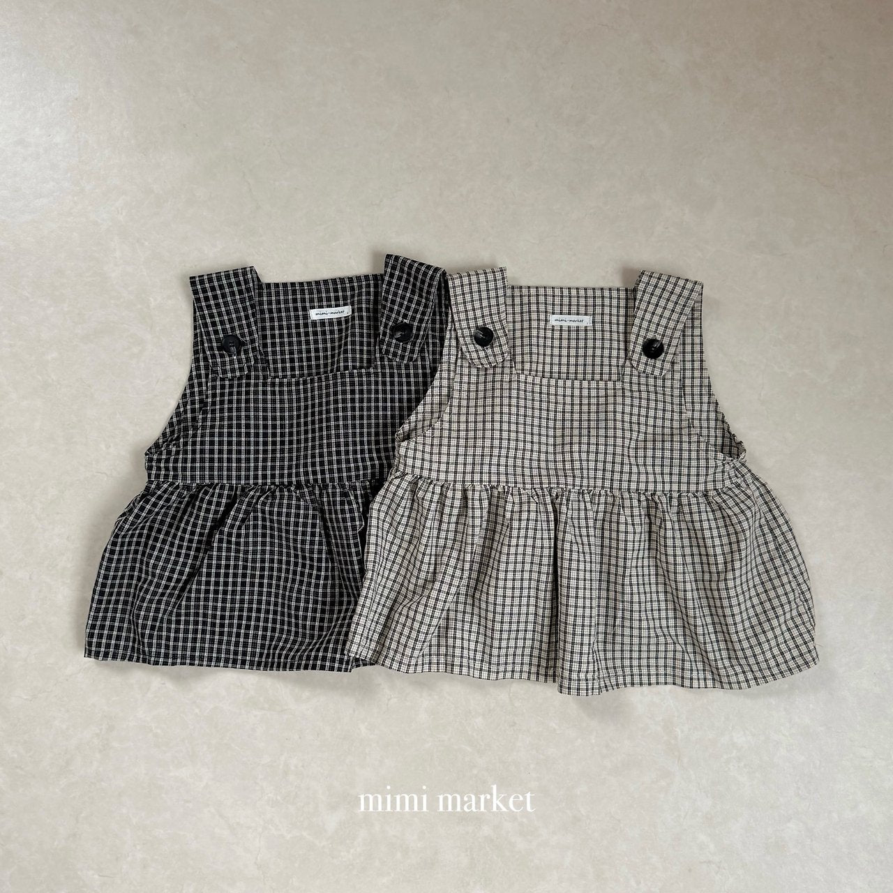 ［mimi market］Rona check suspender one-piece