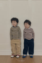 ［The beige］Multi Stripe Tee