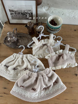 ［marron］Ribbon boa bustier