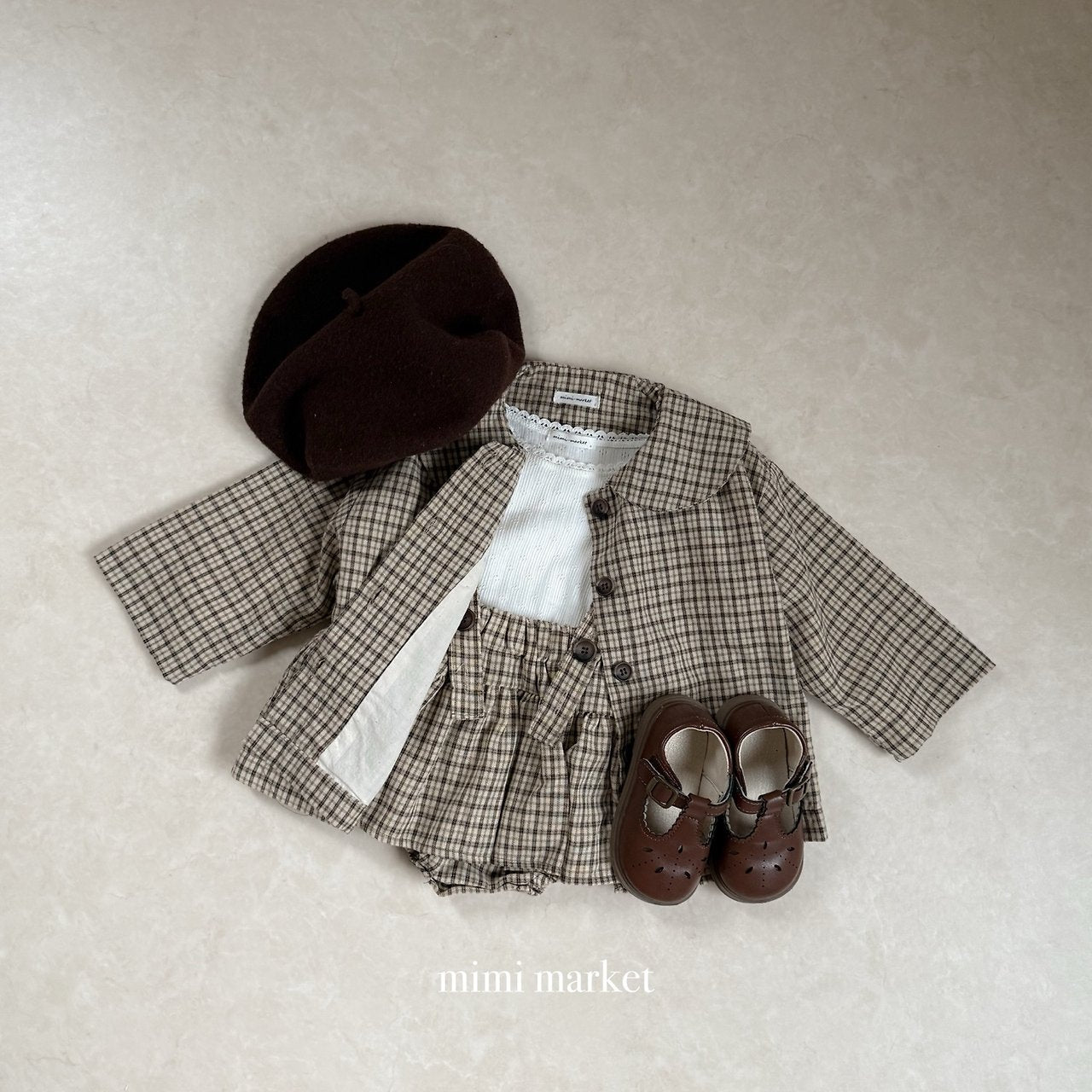 ［mimi market］Rona check sailor coat