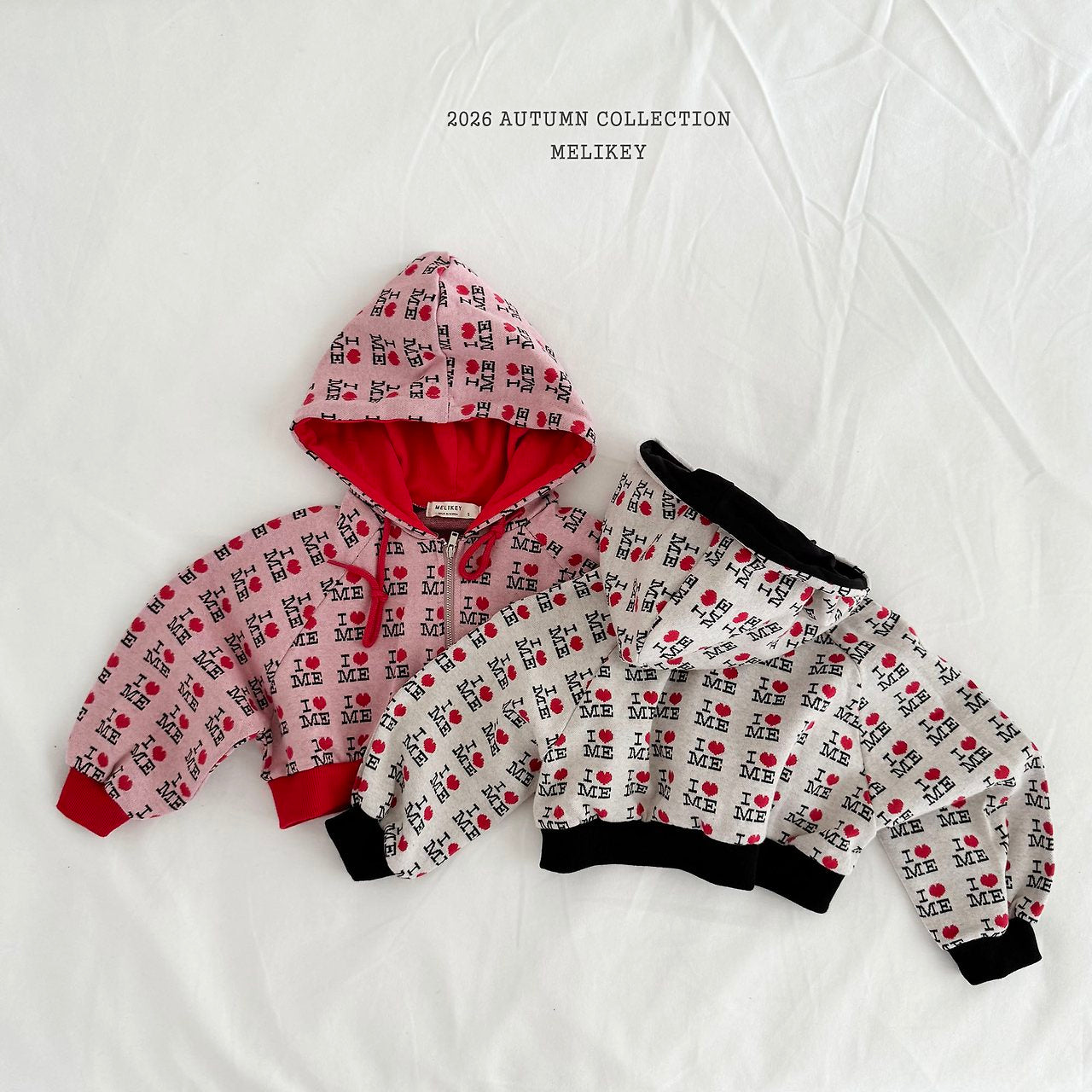 ［Melikey］Love me hood zip up
