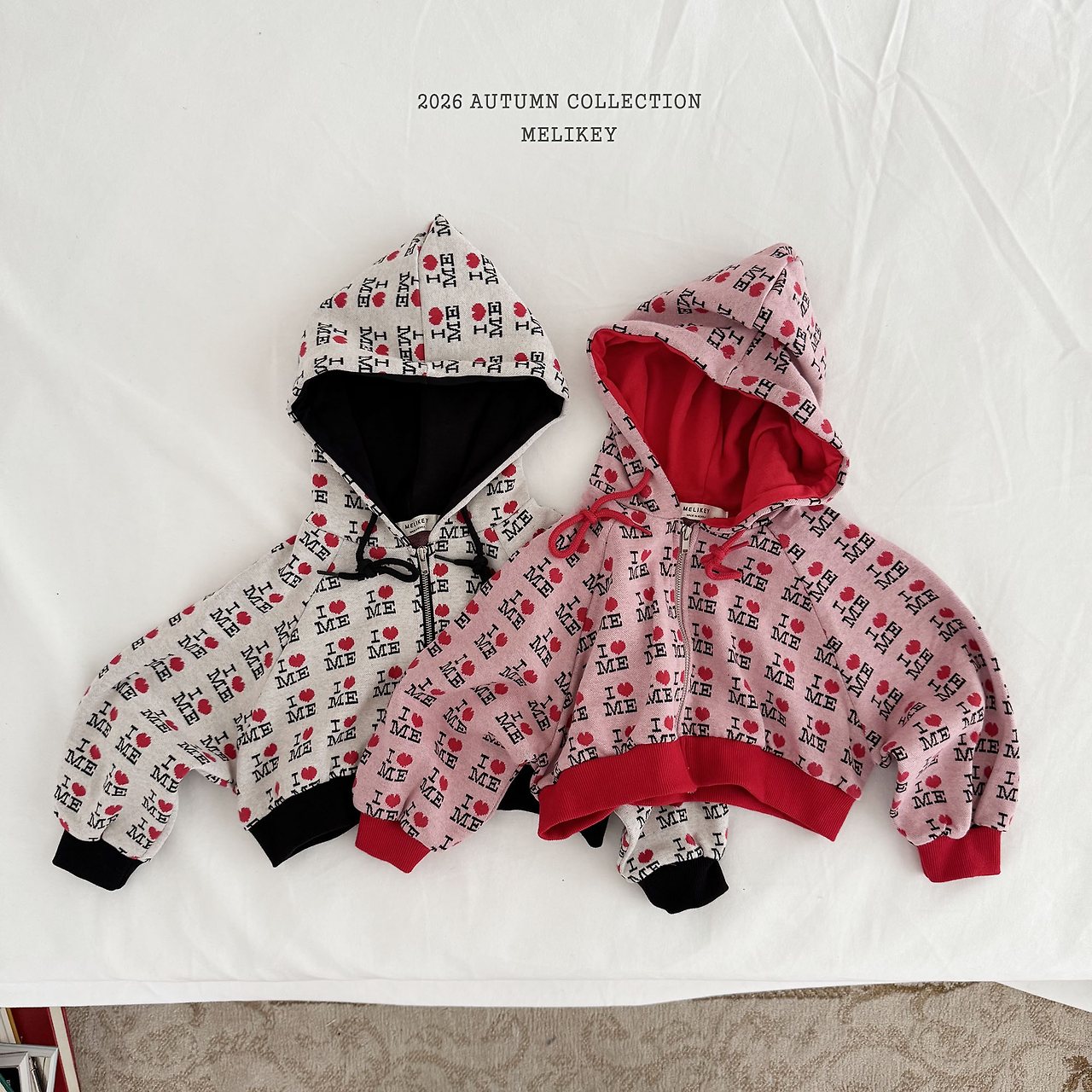 ［Melikey］Love me hood zip up