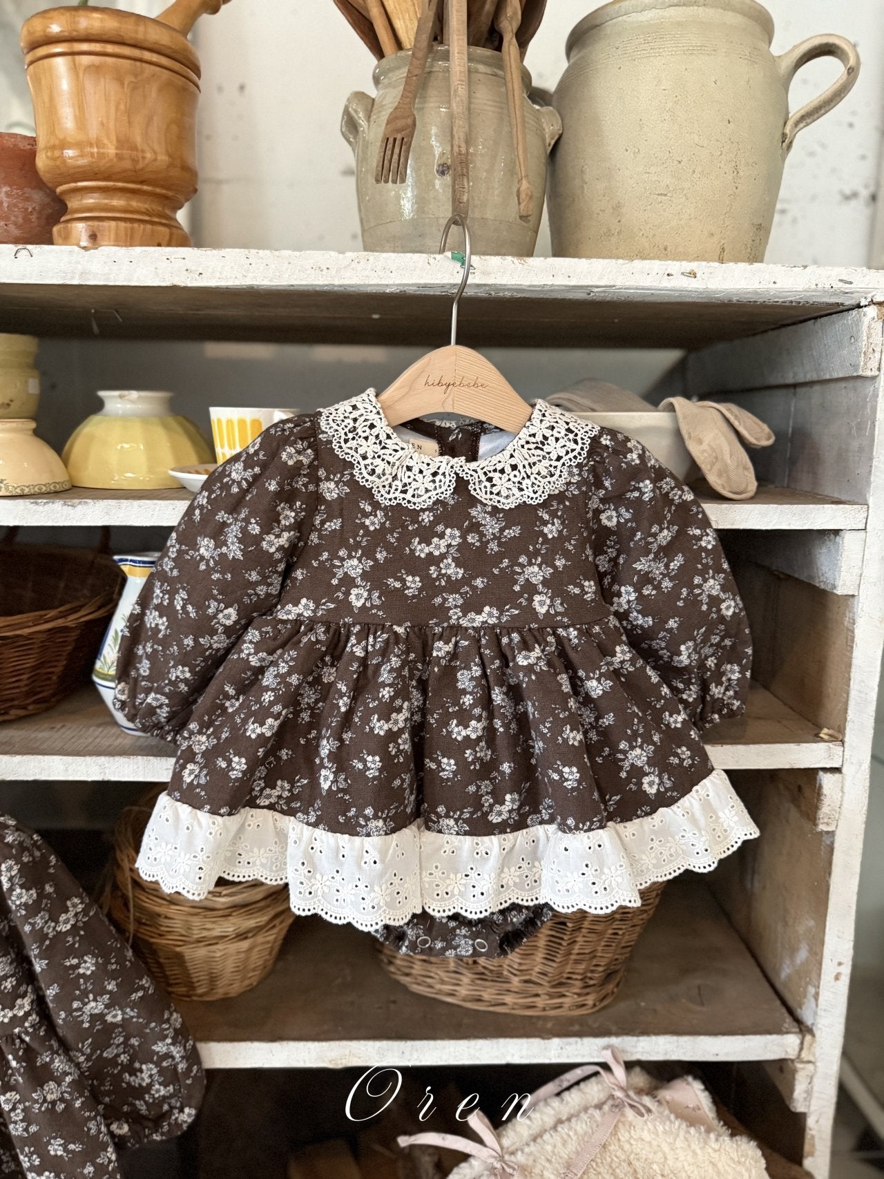 ［OREN］Selena flower padding rompers (1oz)