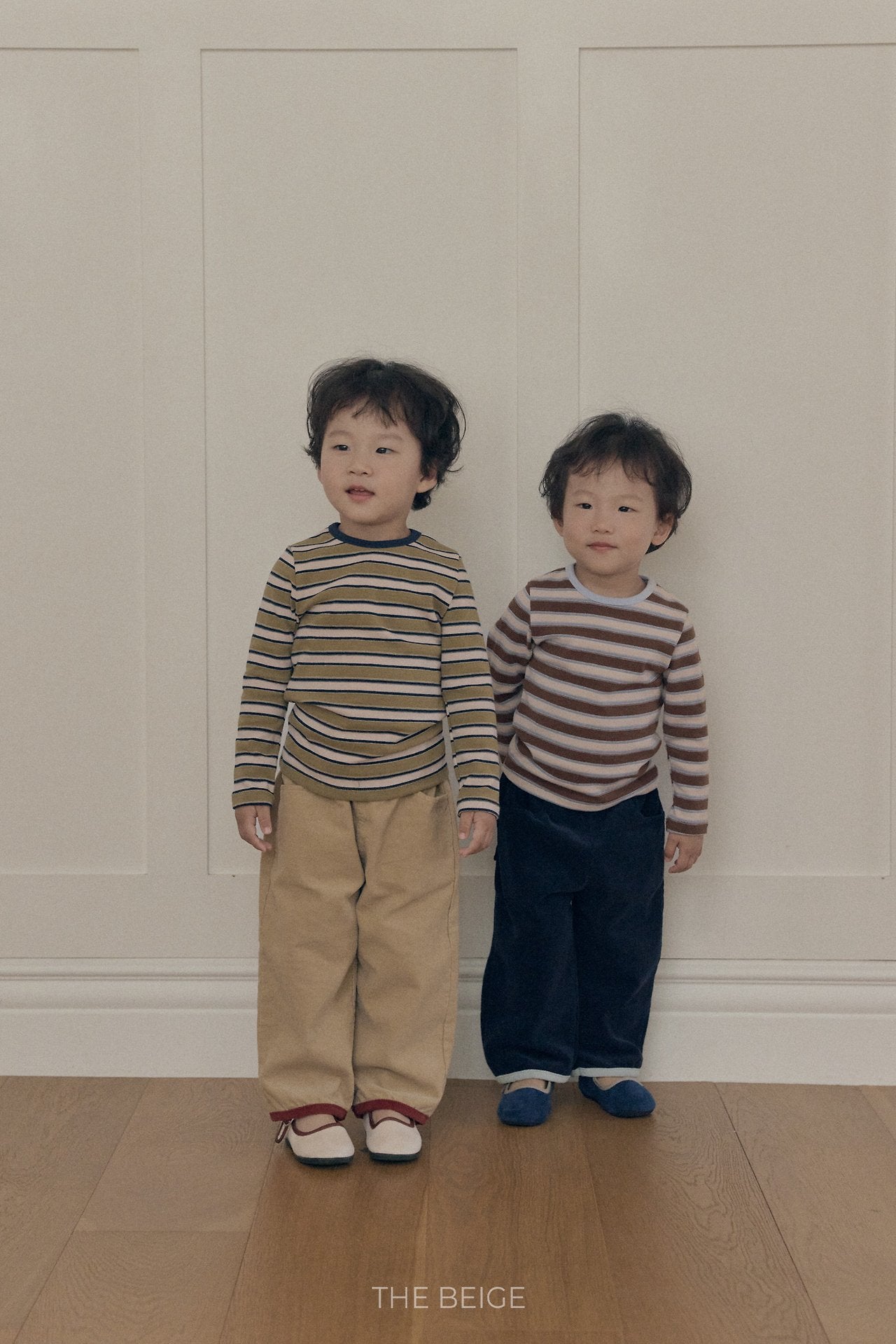 ［The beige］Multi Stripe Tee