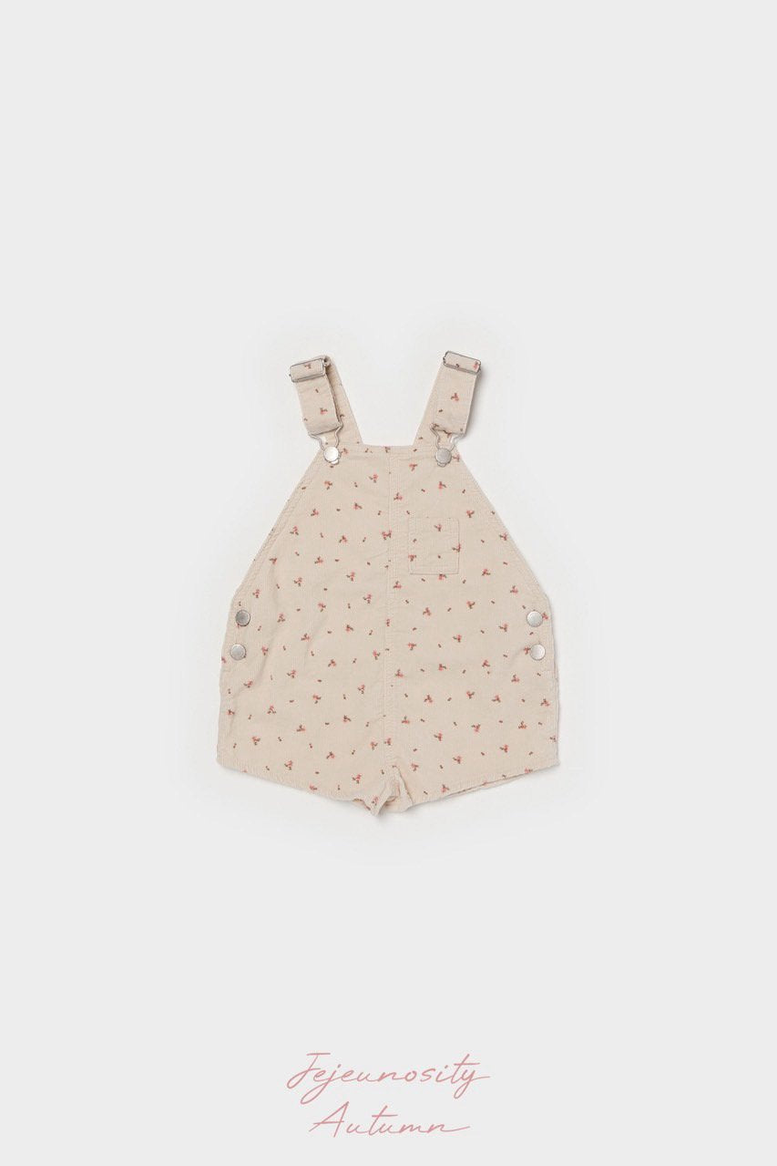 ［jejeunosity］Corduroy berry short overall (flower)