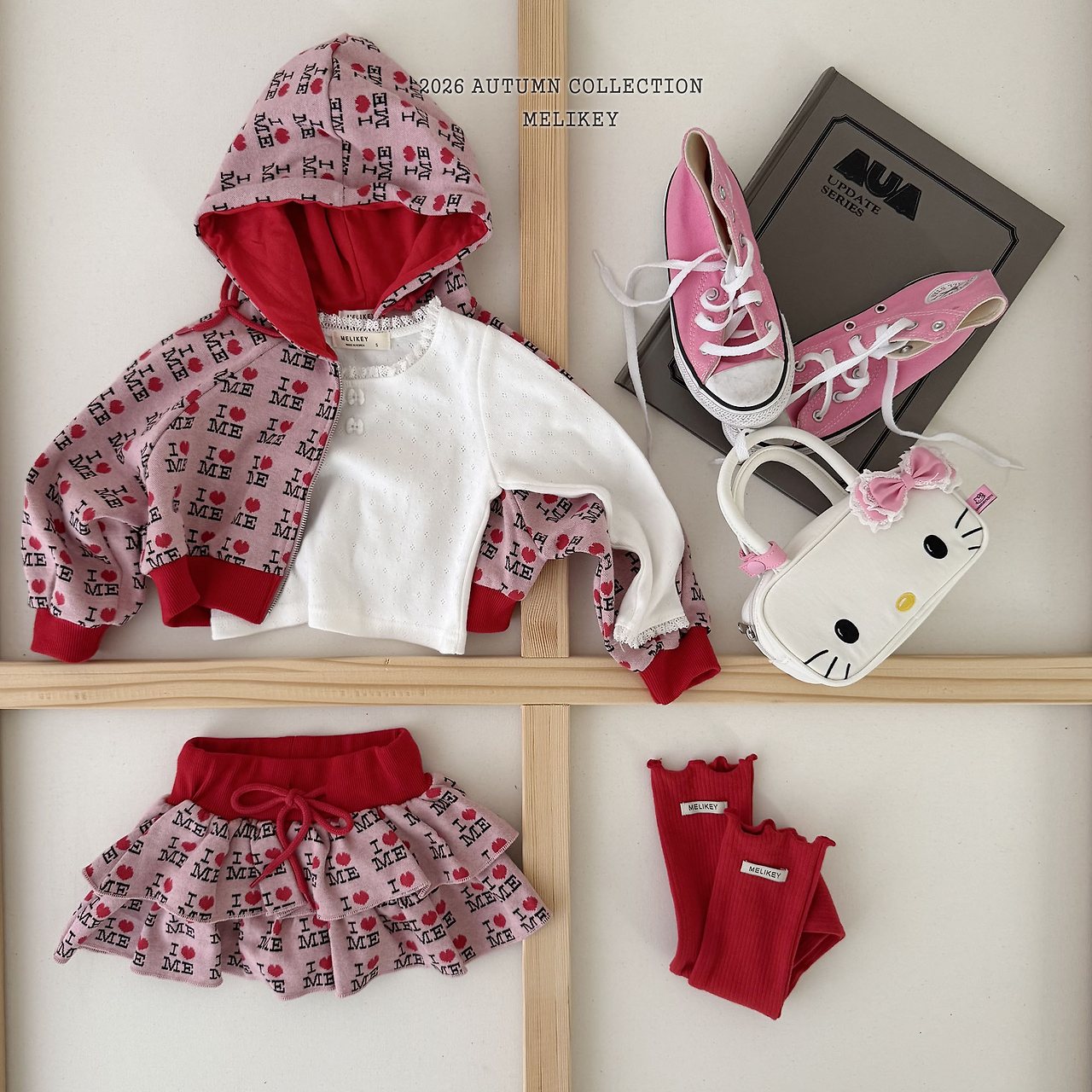 ［Melikey］Love me hood zip up